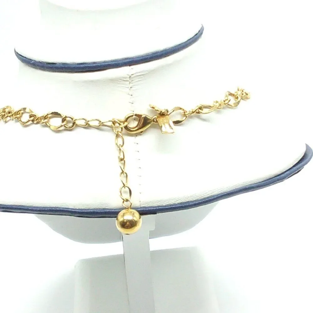 Kate Spade NY Black Faceted Bead Gold Plated Statement Necklace 17-19